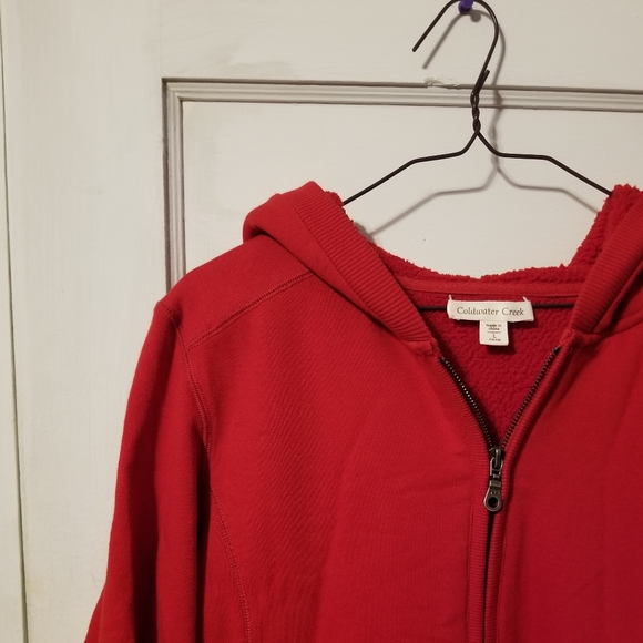 Coldwater Creek Red Pullover Hoodie - Picture 2 of 4